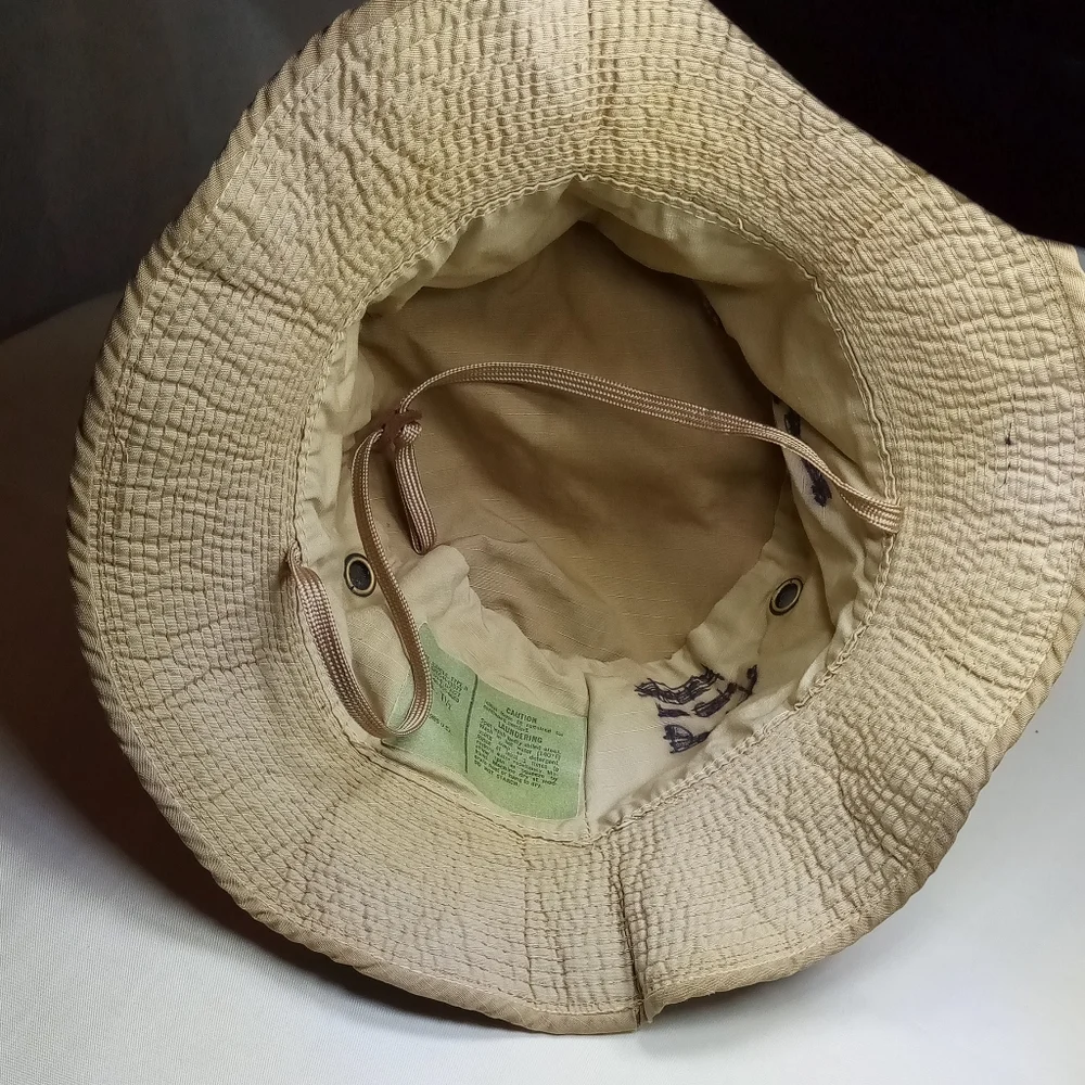 Tan Hot Weather Hunting Fishing Boonie Jungle Sun Hat Sz 7.5 - Picture 7 of 12